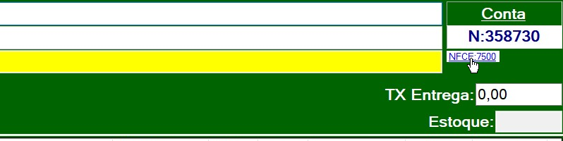 Clique no número da NFCe